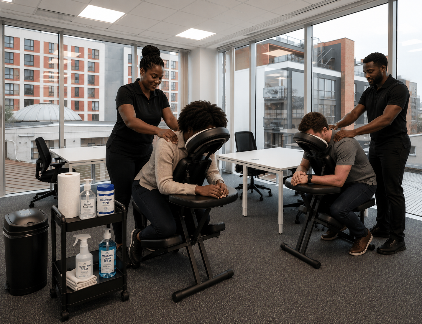 Onsite chair massage at a Memphis, TN corporate event