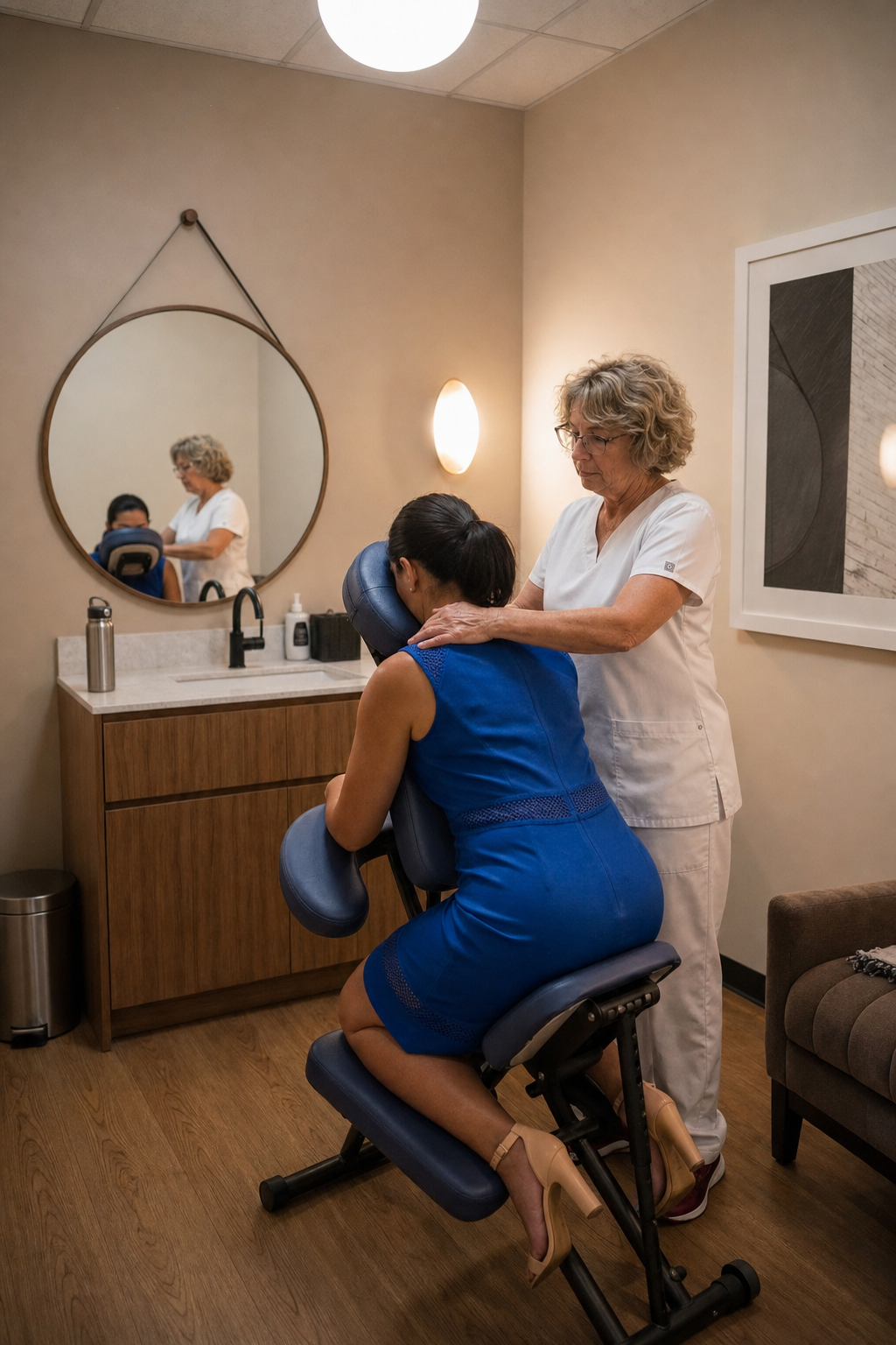 onsite chair massage at a Washington, DC corporate event