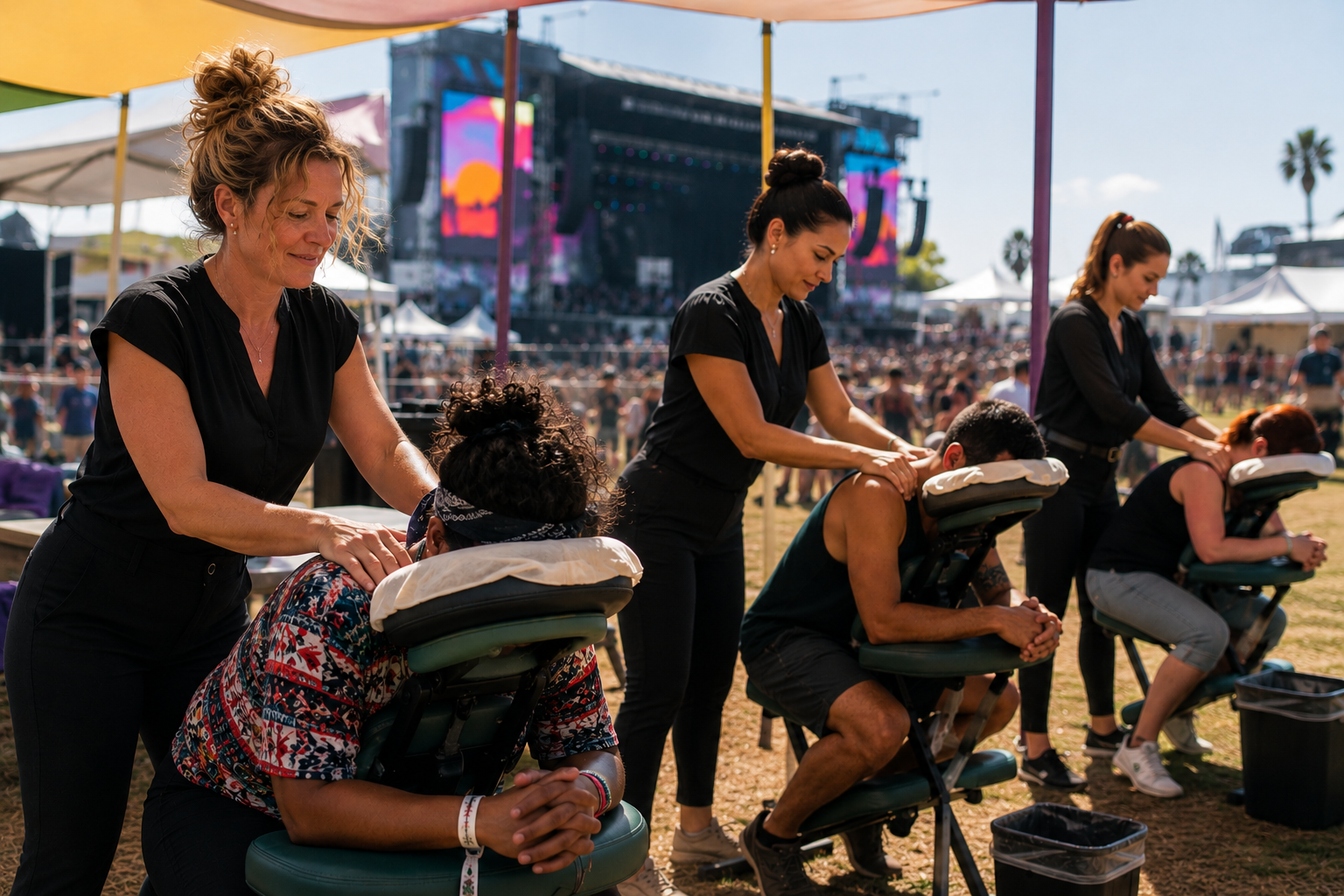 Onsite chair massage at a special corporate or fundraiser event